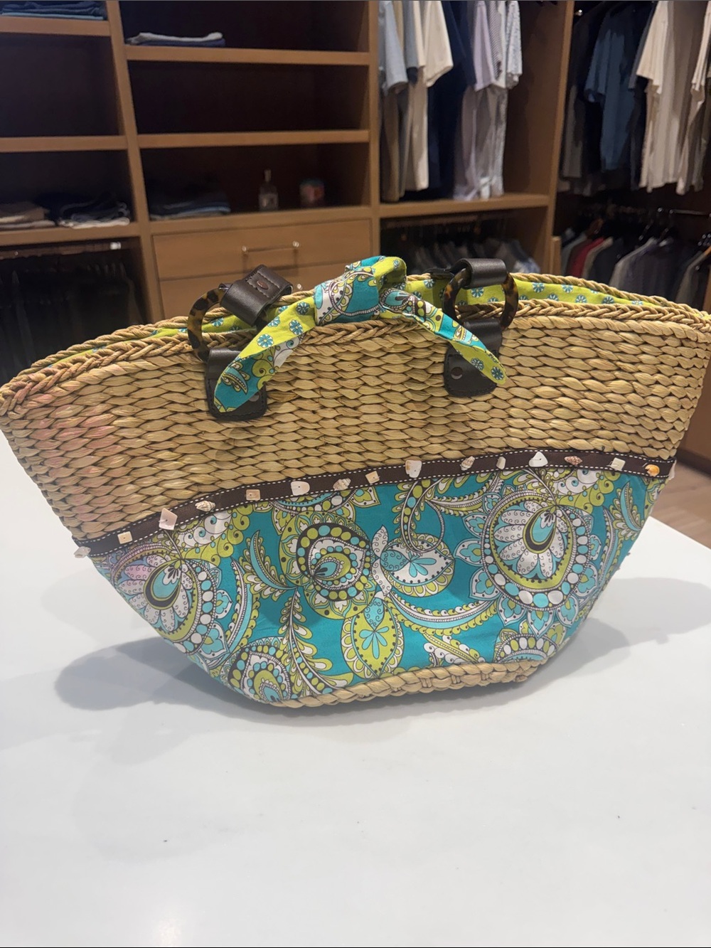 Vera Bradley straw beach bag | pool tote